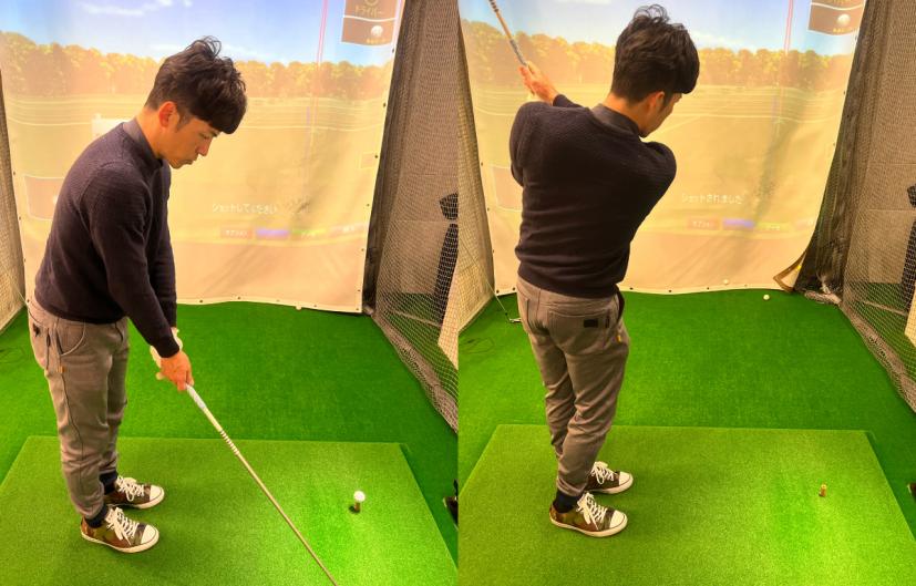 フェアウェイウッド,ティアップしてショット練習