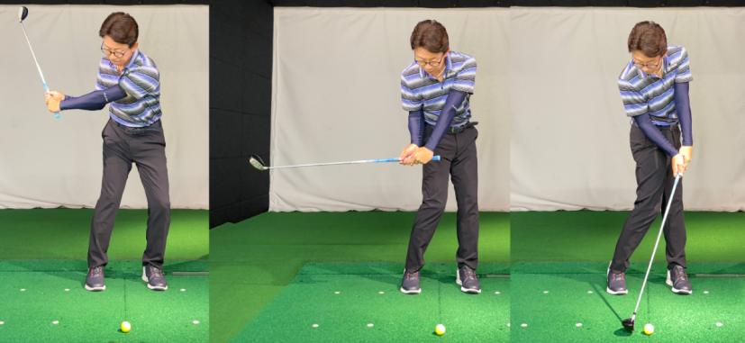 ダウンスイングは必ず下半身を先行させる