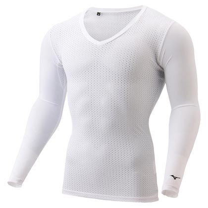 ミズノ バイオギア ドライエアロフローVネックシャツ［メンズ］