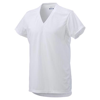 ミズノ 【接触冷感】アイスタッチクイックドライアンダーウェアVネック半袖シャツ［メンズ］