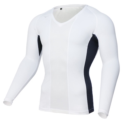 ミズノ ソーラーカットスーパークールII Vネック［メンズ］