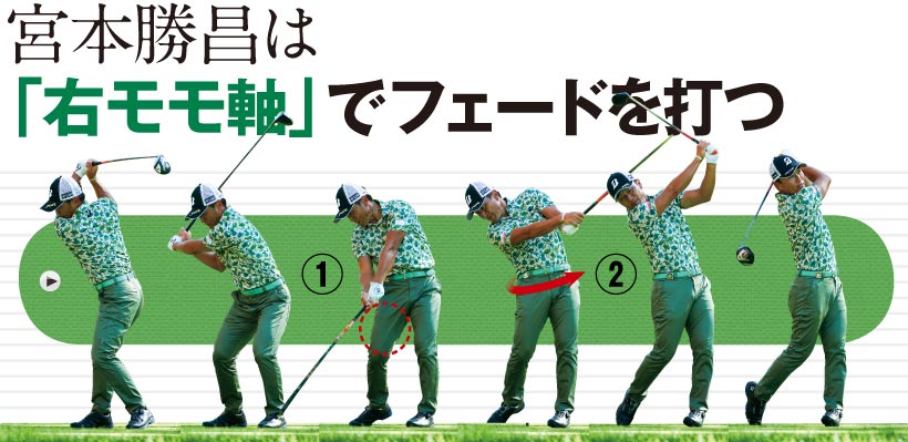 宮本勝昌は「右モモ軸」でフェードを打つ