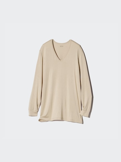 ユニクロ ヒートテックVネックT/9分袖