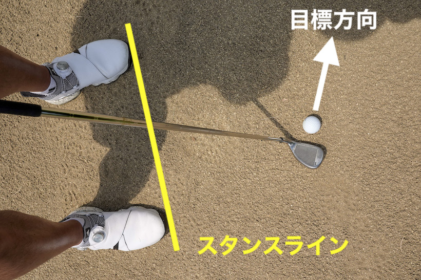 バンカーショット,オープンスタンス