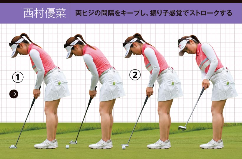 2021女子プロ連続写真|女子プロのパットテクニック
