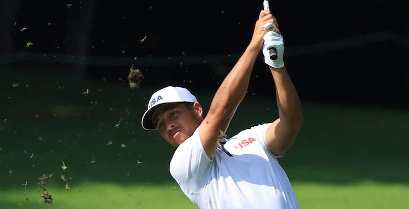 ザンダー・シャウフェレのフェアウェイウッド後方連続写真【2020東京五輪・R3】（2021年）