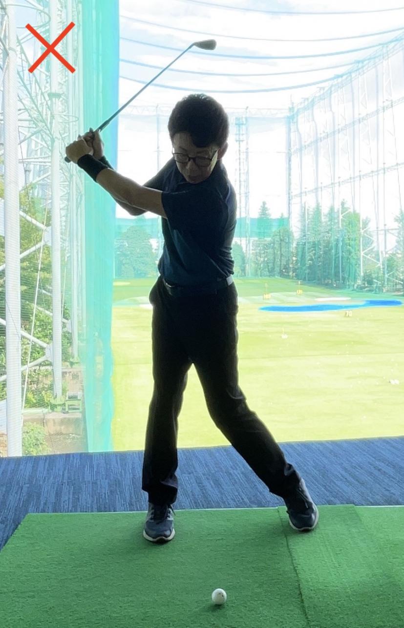 ゴルフ,バックスイング,左膝