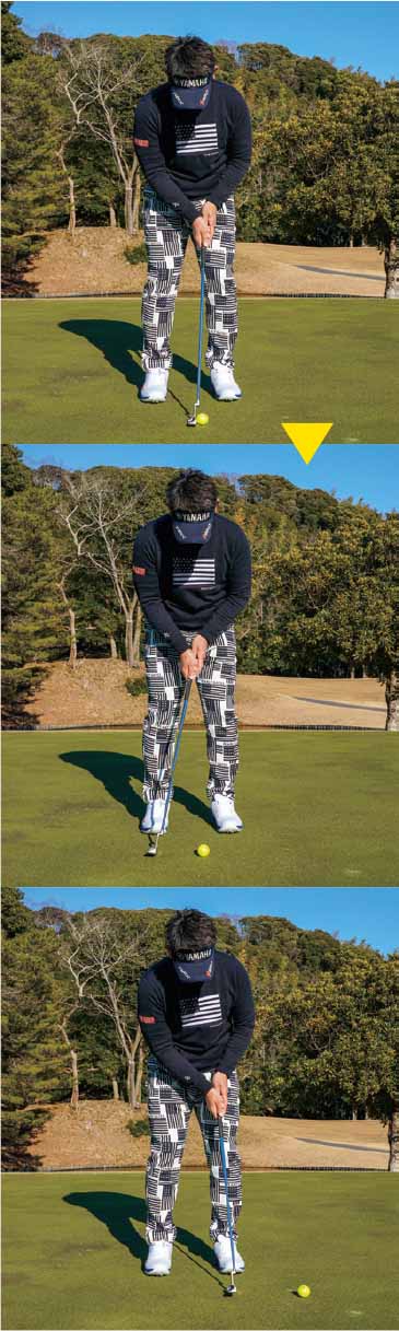 通常の打ち方でも対応できるが、小さく速く振れば、よりしっかり打てる。