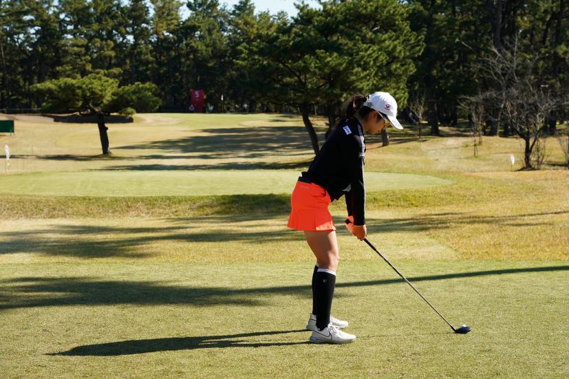 三ヶ島かなのフェアウェイウッドスイング（ティーショット）連続写真【2021年JLPGAツアーチャンピオンシップリコーカップ】