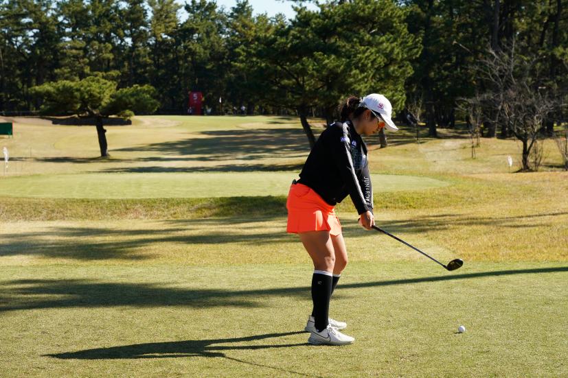 三ヶ島かなのフェアウェイウッドスイング（ティーショット）連続写真【2021年JLPGAツアーチャンピオンシップリコーカップ】