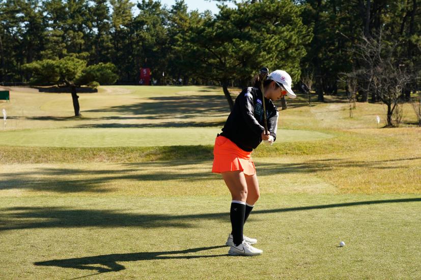 三ヶ島かなのフェアウェイウッドスイング（ティーショット）連続写真【2021年JLPGAツアーチャンピオンシップリコーカップ】