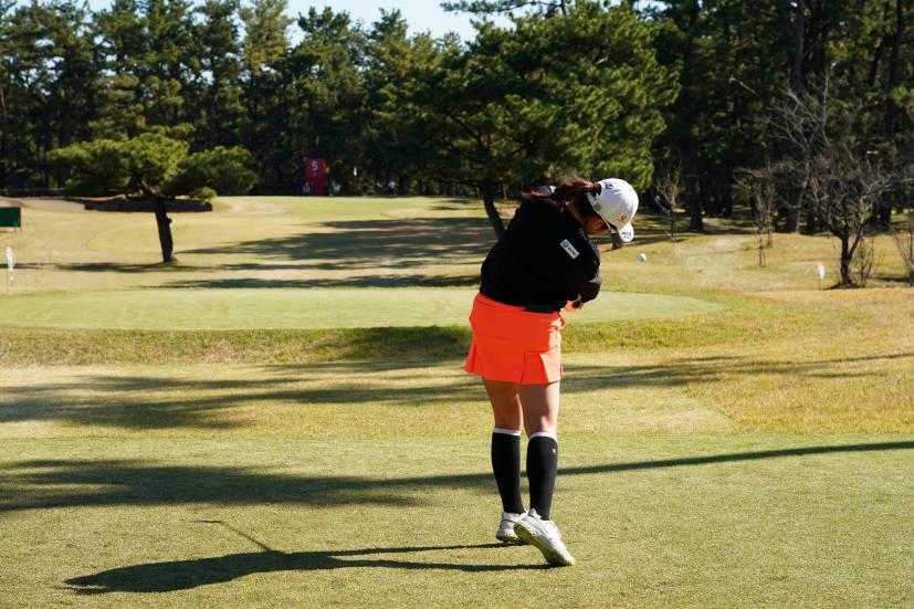 三ヶ島かなのフェアウェイウッドスイング（ティーショット）連続写真【2021年JLPGAツアーチャンピオンシップリコーカップ】