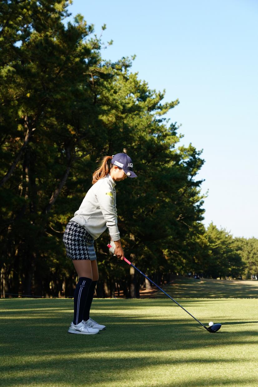 金澤志奈のドライバースイング（後方）連続写真【2021年JLPGAツアーチャンピオンシップリコーカップ】