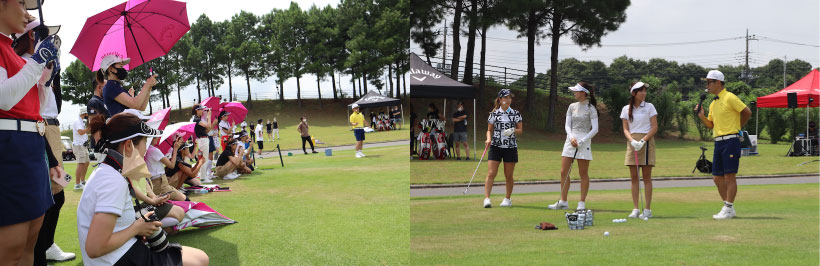 上田桃子プロと柏原明日架プロによるお上手スピンデモストレーション