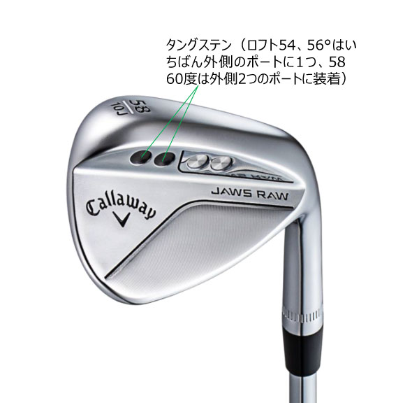 ウェイトポートにタングステンを装着し、ヘッドのブレを軽減