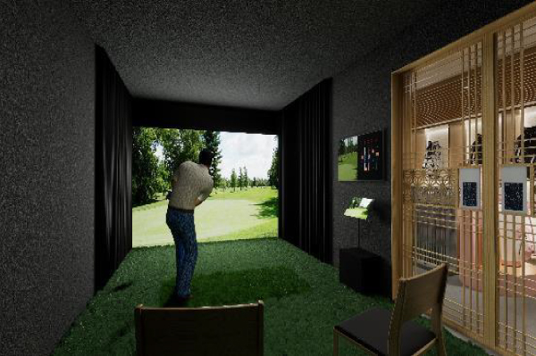 周囲を気にせずクラブ選びができる試打ブース