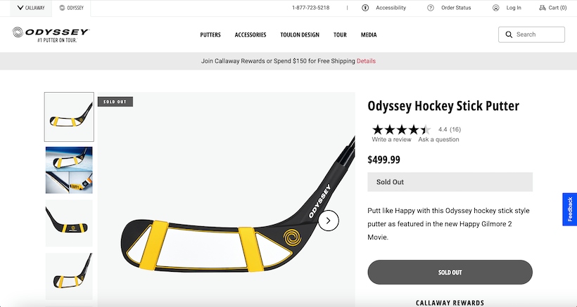 ハッピーギルモア,ハッピーギルモア2,オデッセイ,パター