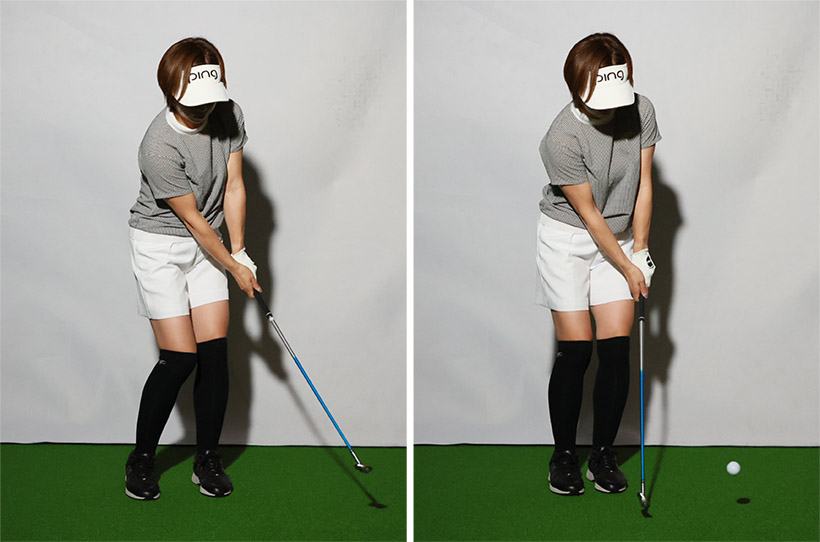 SWでボールを上げて寄せようとするアマチュアが多いが、多くの場合、上げなくても寄せられる状況が多い。