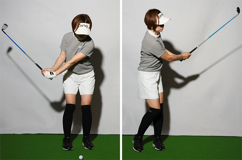 ボールを上げるアプローチでは大きな振り幅が必要。クラブの動きが大きいほどミスのリスクは増える。
