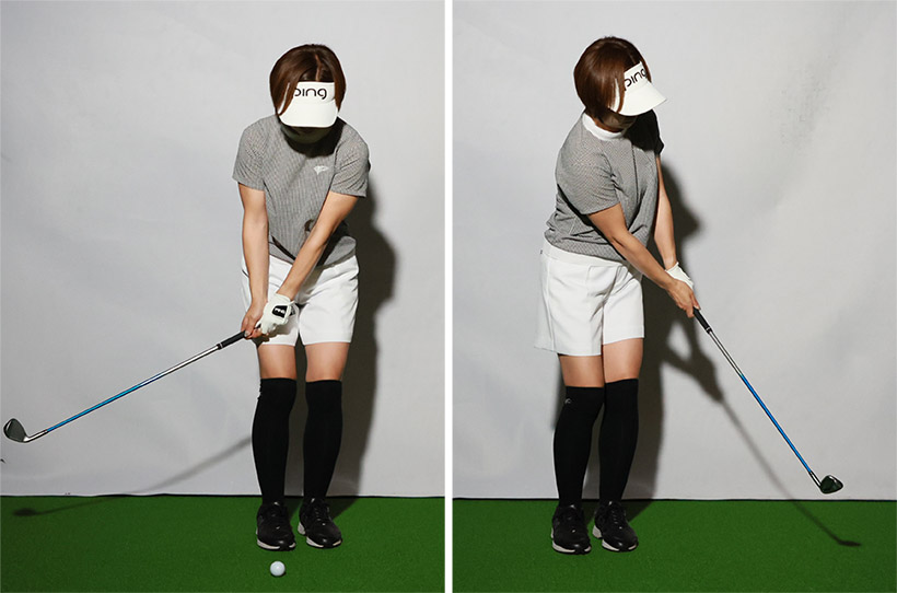 PWでランを使ってパットのように打てば振り幅は小さくて済む。そのぶんミスのリスクは減り、ミスした場合も大ケガになりにくい。