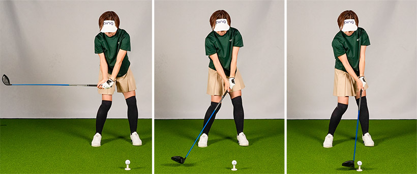 ダウンスイングからインパクトで手の向きが変わることでスクエアにインパクトできる。プロはこれを無意識に行なっている。