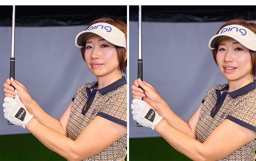 ベースボールグリップとテンフィンガー。ともに親指の負担が軽減されコックがしやすい。動きやすいぶん力が出るので非力なアマチュアにおすすめ。