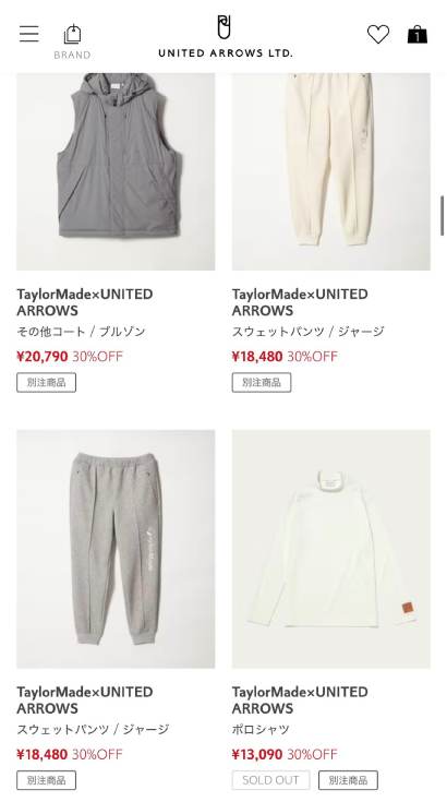 ユナイテッドアローズゴルフ,ゴルフウェア,セール情報