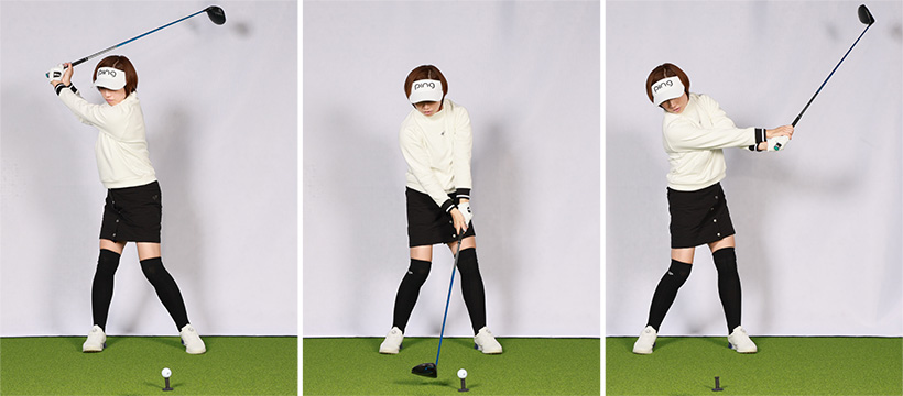 始動からフォロー、あるいはフィニッシュまで両足の裏を地面につけたままスイングするベタ足。軸ブレが防げてインパクトが安定、ミート率がアップする。